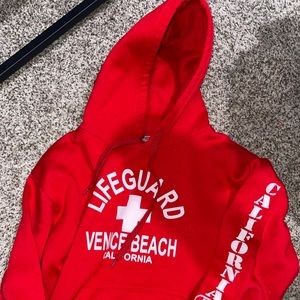 Lifeguard Venice Beach, California Red Hoodie